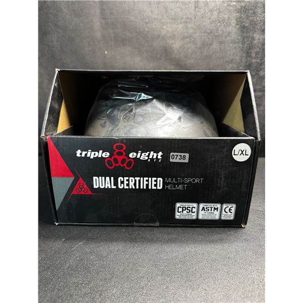 Triple Eight Premium Dual Certified Multi Sport Helmet - Black - Size L/XL - New