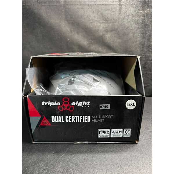 Triple Eight Premium Dual Certified Multi Sport Helmet - Grey - Size L/XL - New