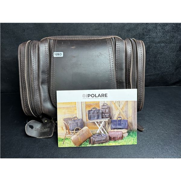 Polare Travel Bag Full Grain Leather - Dark Brown - New