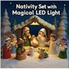 Image 3 : 13PC Nativity Set/Christmas Story Set with LED Light - Tabletop Nativity Figurine Set - New Sealed