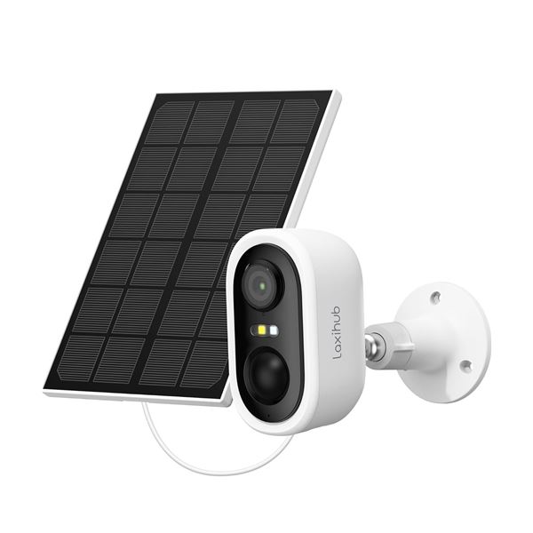 LaxiHub 3MP Outdoor WiFi Battery Security Camera Kit with Solar Panel (W2 Kit1) - New Sealed