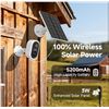 Image 2 : LaxiHub 3MP Outdoor WiFi Battery Security Camera Kit with Solar Panel (W2 Kit1) - New Sealed