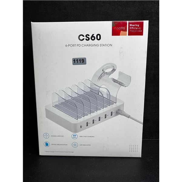 CS60 6-Port Charging Station with USBC Fast Charge - New