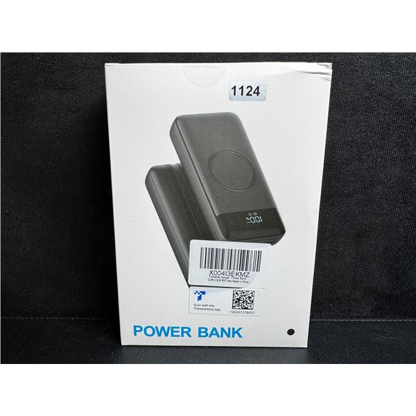 Portable Rechargeable Power Bank with Integrated Charging Cables and Wireless Charging - New