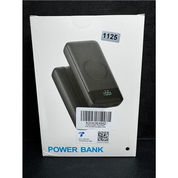 Portable Rechargeable Power Bank with Integrated Charging Cables and Wireless Charging - New