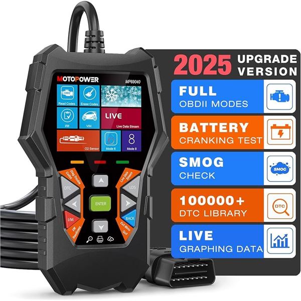 MotoPower MP69040 Car OBD2 Code Reader/Vehicle Scanner Diagnostic Tool - New Sealed!