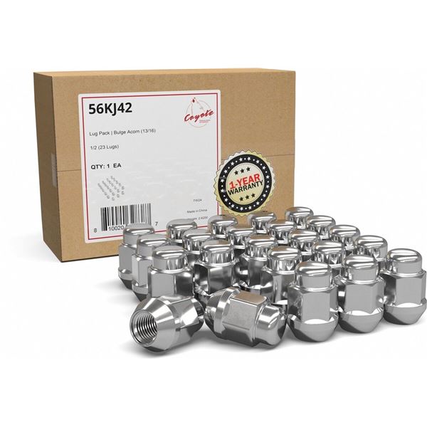 23PCS of 56KJ42 Bulge Acorn Lugs  1/2" 35mm 1.38" Long Lugs Fits Jeep
