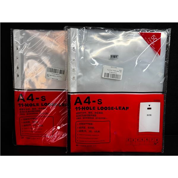 2 50-Packs of A4-S 11-Hole Loose Leaf Sheet Protectors - New
