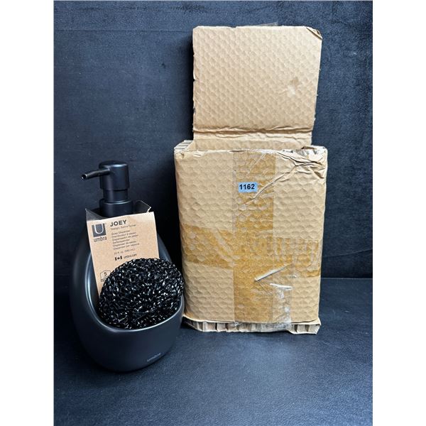 Joey Sativa Turner Soap Dispenser and Bowl with Scrubber - New