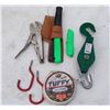 Image 1 : PULLY, BOX CUTTER, HOOKS, AND MISCELLANEOUS