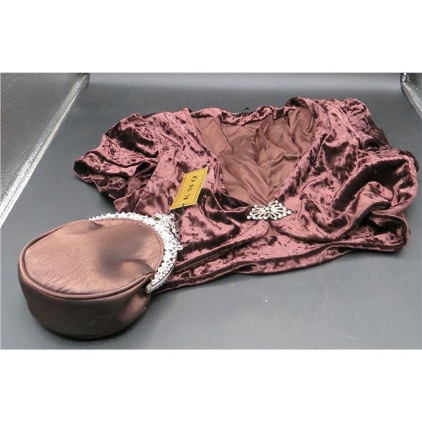 Vintage Velvet Shoulder Cover & Vintage Handbag