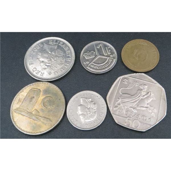 Lot of 6 Various World Coins