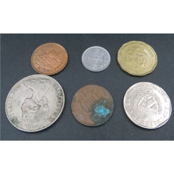Lot of 6 Various World Coins
