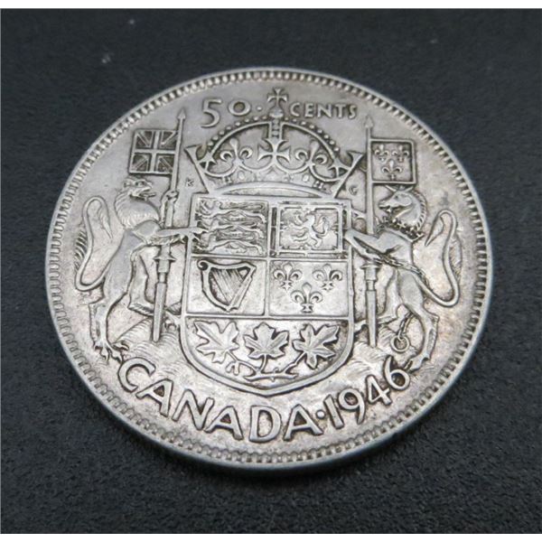 1946 Canadian Silver 50 Cent Coin