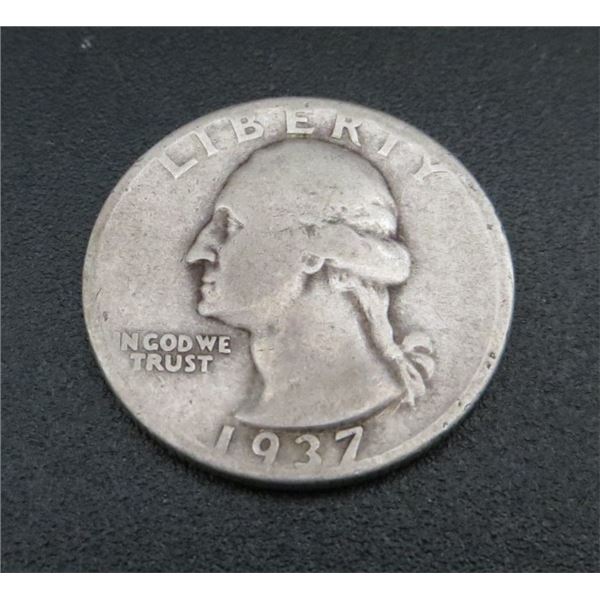 1937 USA Silver 25 Cent Coin