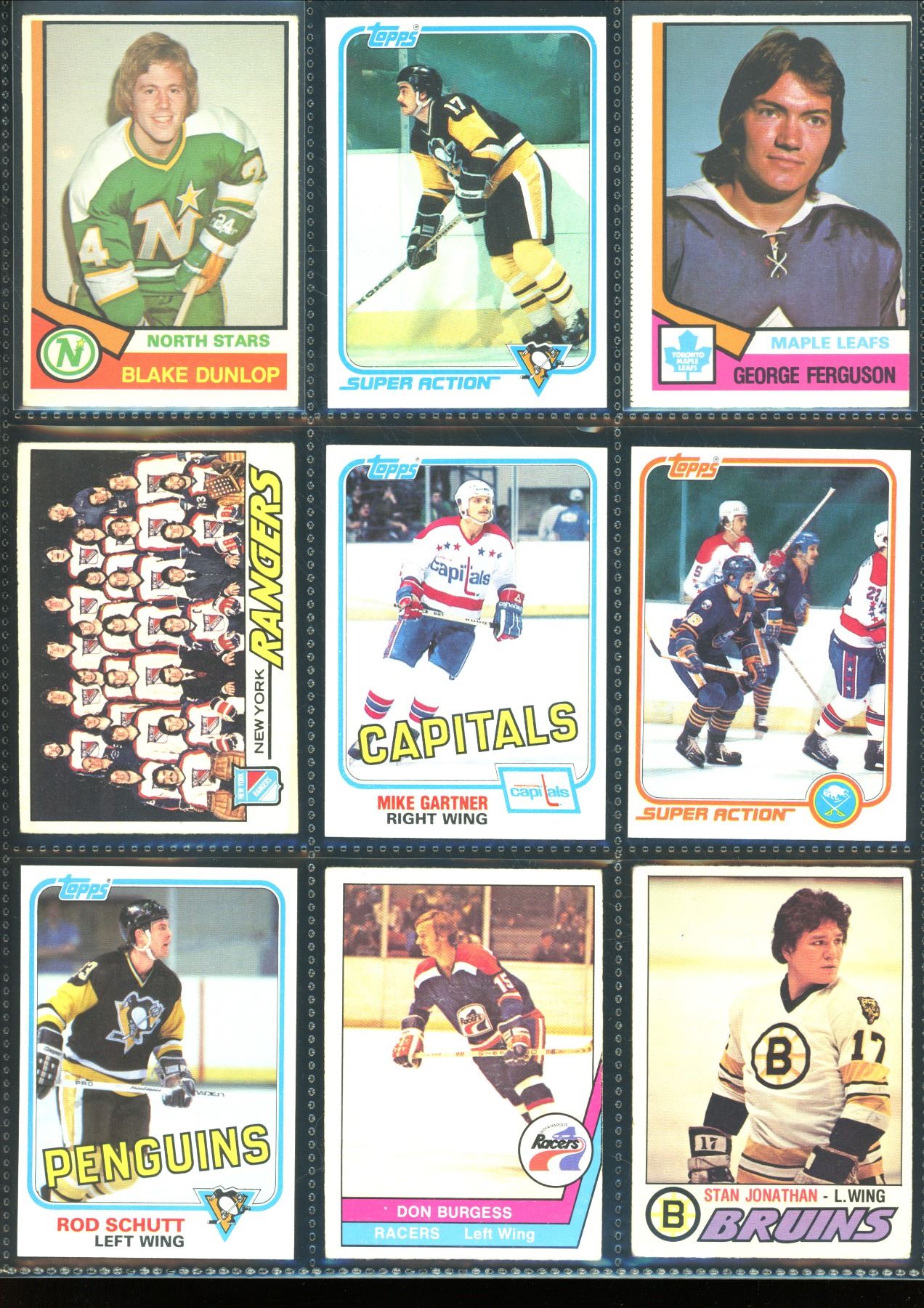 Lot of 9 Various Vintage Hockey Cards Various Teams Sets & Players