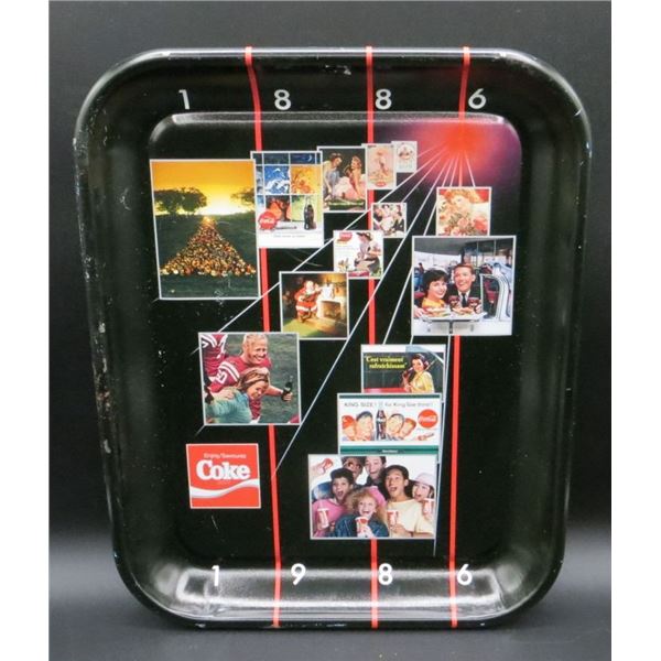 1986 Coca-Cola Centennial 1886-1986 metal serving tray 13" x 11"