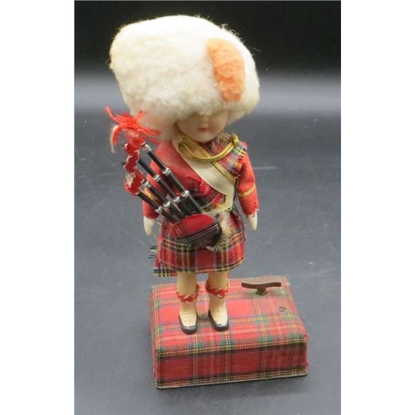 Scottish Piper Doll Music Box 8" Tall