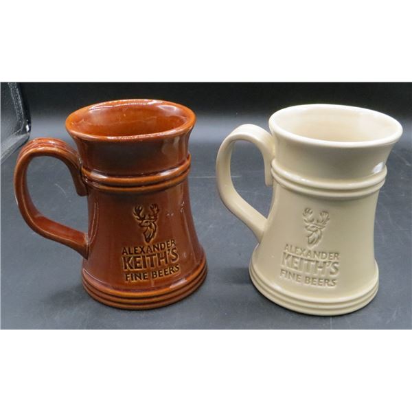 2 Vintage Alexander Keith's Fine Beer Ceramic Mugs Stein