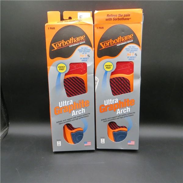 2 New Pairs Sorbothane Insoles Men's size 11-12