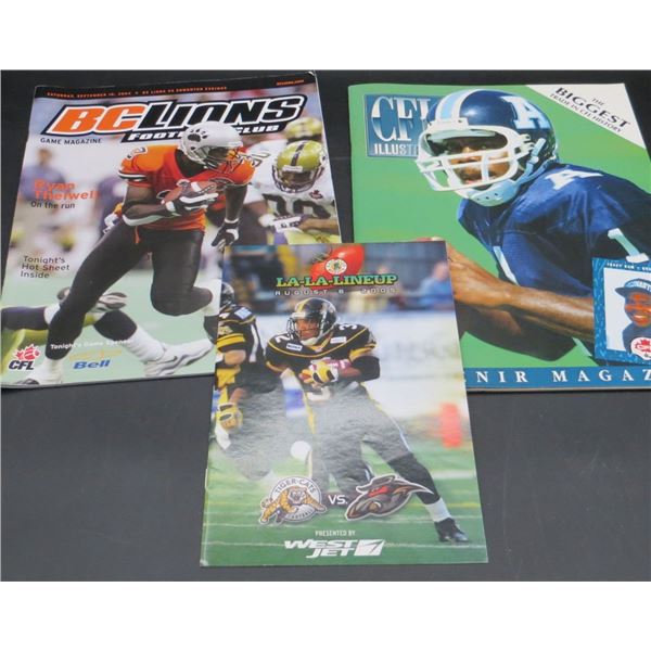 Lot Of 3 CFL Media Guides Souvenir Magazines