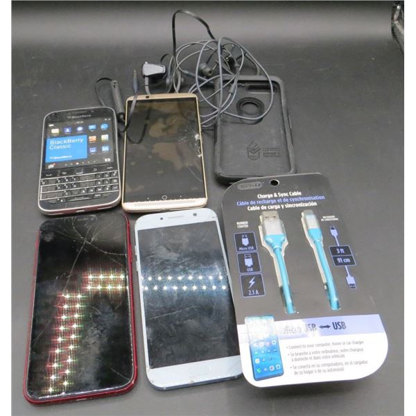 Cell Phone Lot, Otter Box, New Charge & Sync Cables & More