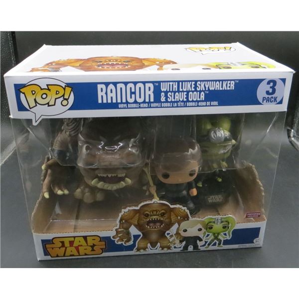 New Funko Pop Star Wars 3 Pack Rancor with Luke Skywalker & Slave Oola BV $70