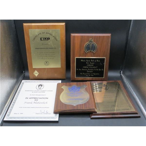 Collection Of Frank Mahovlich & Norm Ullman Sports Plaques