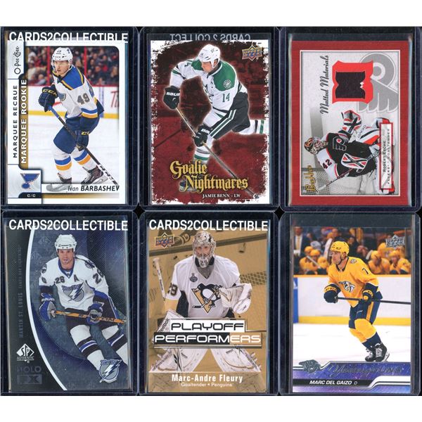 Lot Of 6 Hockey Rookies & Insert Cards Various Teams & Players