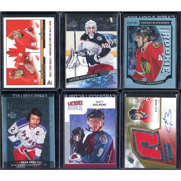 Lot Of 6 Hockey Rookies & Insert Cards Various Teams & Players