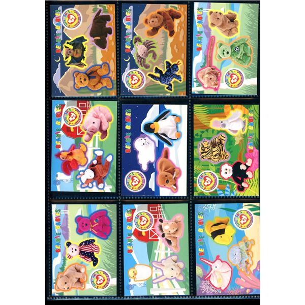 Lot Of 9 Beanie Babies Sticker Cards