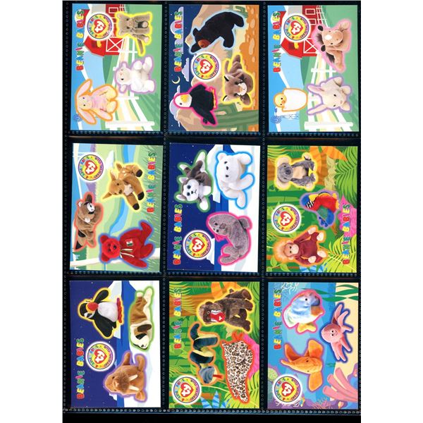 Lot Of 9 Beanie Babies Sticker Cards