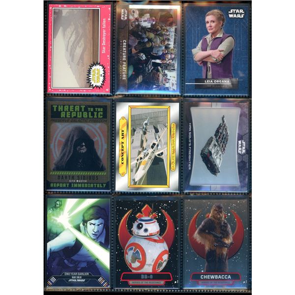 Lot of 9 Various Star Wars Collector Cards Including Inserts