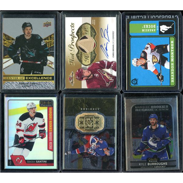 Lot Of 6 Hockey Rookies & Insert Cards Various Teams & Players