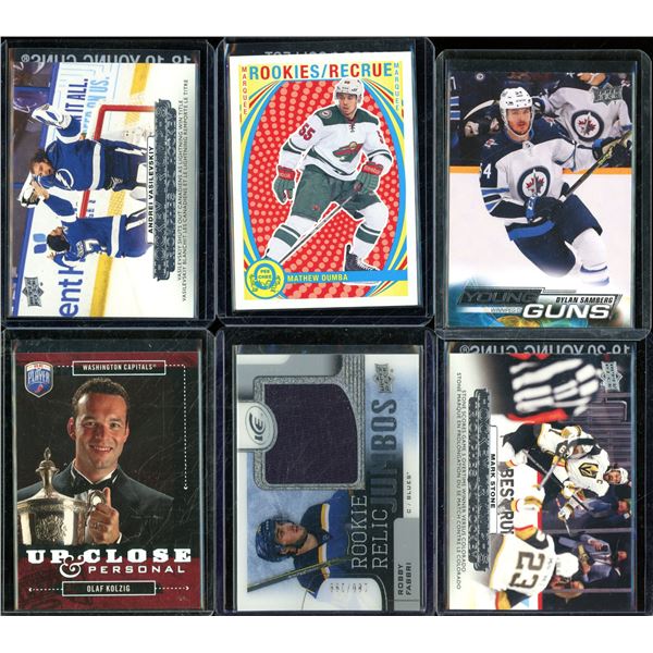 Lot Of 6 Hockey Rookies & Insert Cards Various Teams & Players