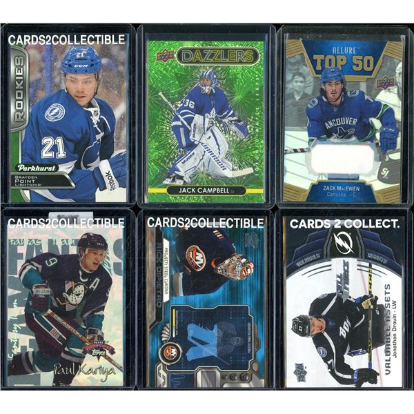 Lot Of 6 Hockey Rookies & Insert Cards Various Teams & Players