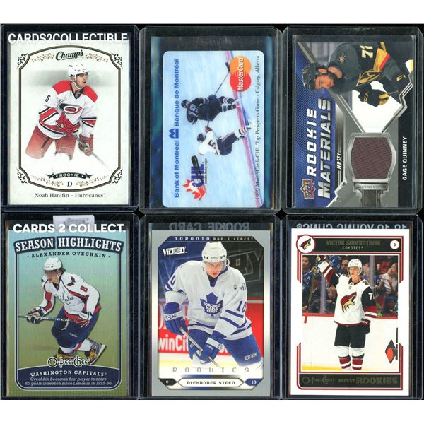 Lot Of 6 Hockey Rookies & Insert Cards Various Teams & Players