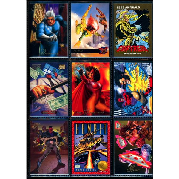 Lot Of 9 Various Marvel Collector Cards