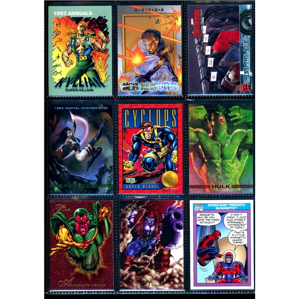 Lot Of 9 Various Marvel Collector Cards