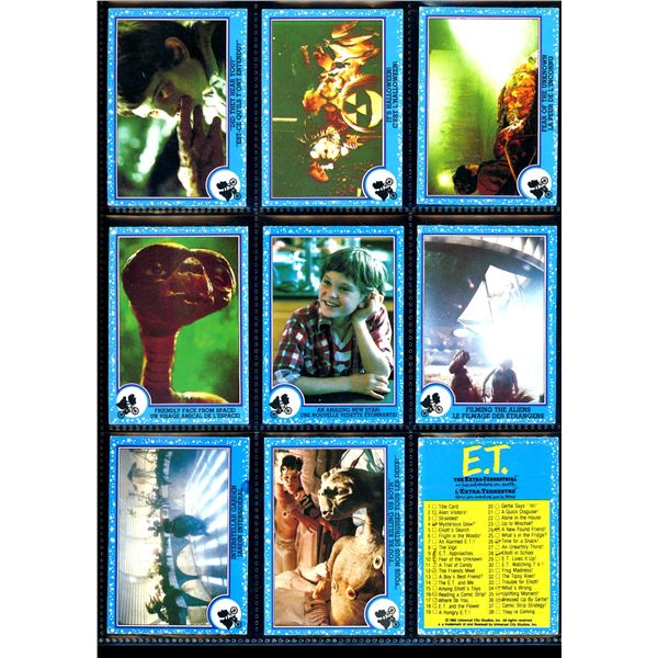 Lot of 9 Various E.T. Collector Cards