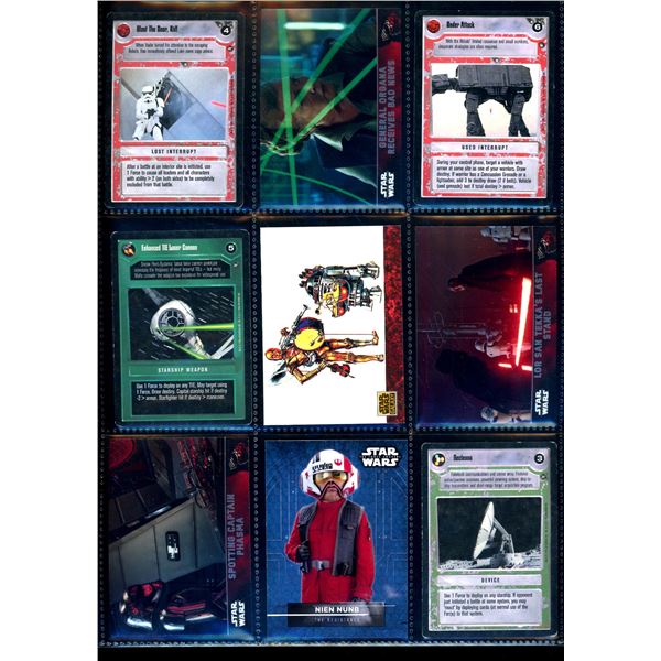 Lot of 9 Various Star Wars Collector Cards Including Inserts & Chrome Cards