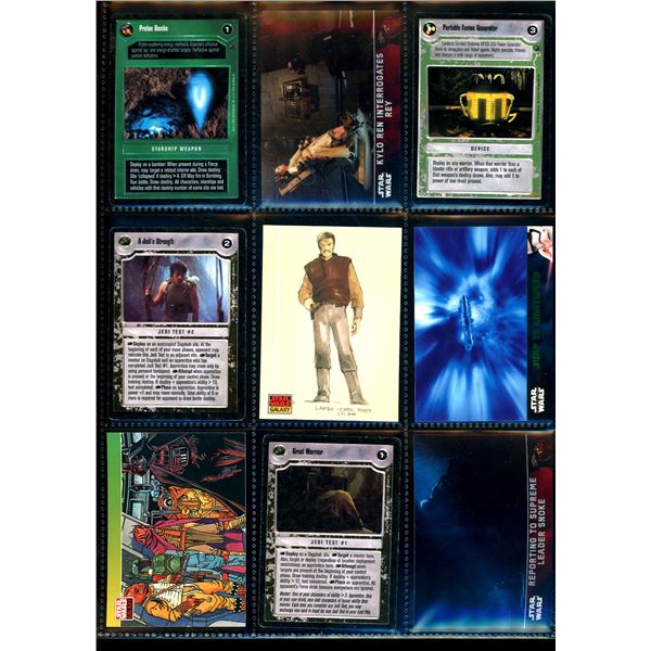 Lot of 9 Various Star Wars Collector Cards Including Inserts & Chrome Cards