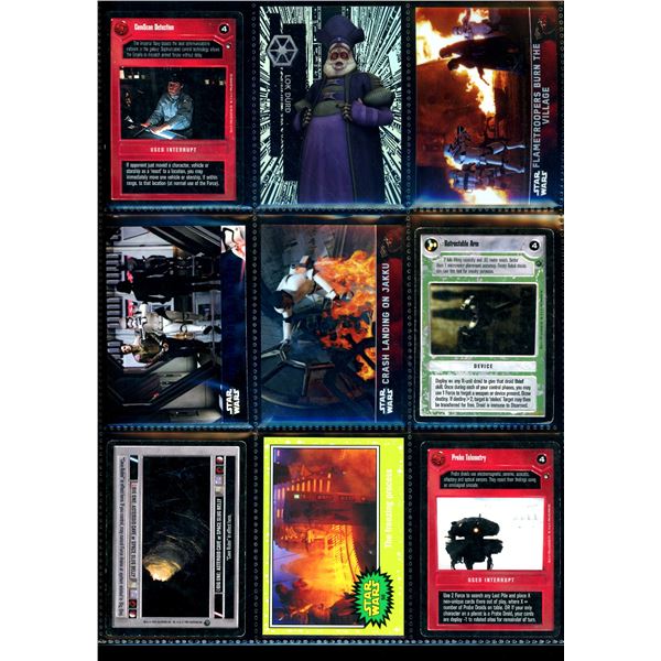 Lot of 9 Various Star Wars Collector Cards Including Inserts & Chrome Cards