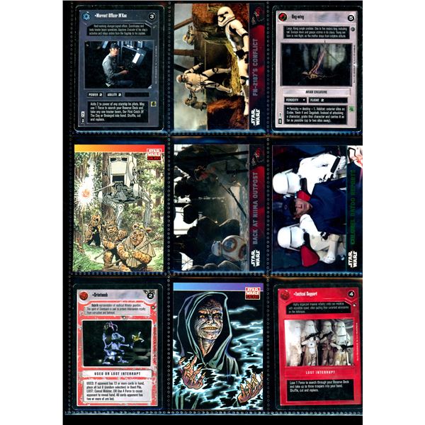 Lot of 9 Various Star Wars Collector Cards Including Inserts & Chrome Cards