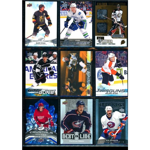 Lot of 9 Various Hockey Inserts or Rookie Cards Various Teams & Players