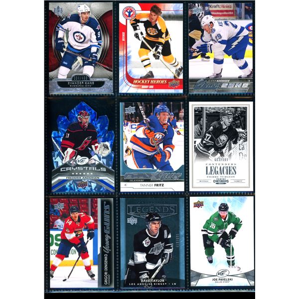 Lot of 9 Various Hockey Inserts or Rookie Cards Various Teams & Players