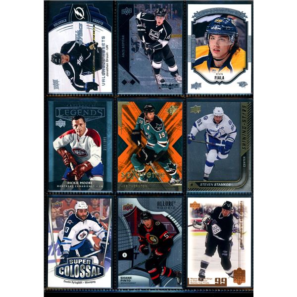 Lot of 9 Various Hockey Inserts or Rookie Cards Various Teams & Players