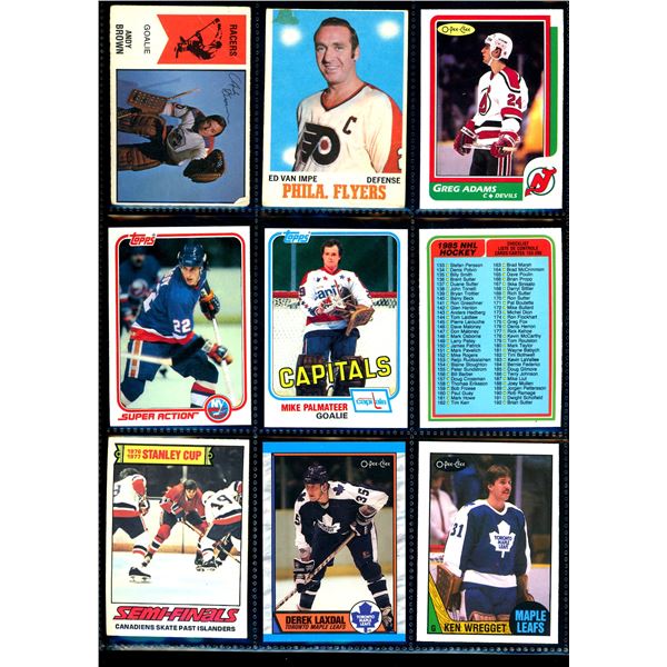 Lot of 9 Various Vintage Hockey Cards Various Teams Sets & Players