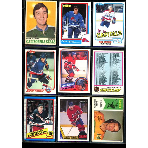 Lot of 9 Various Vintage Hockey Cards Various Teams Sets & Players