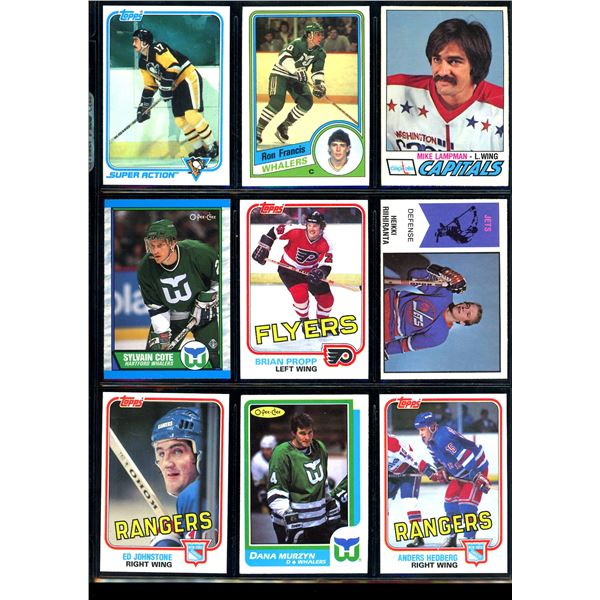 Lot of 9 Various Vintage Hockey Cards Various Teams Sets & Players
